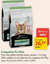 Croquettes Purina Pro Plan pour chat adulte stérilisé saveur saumon