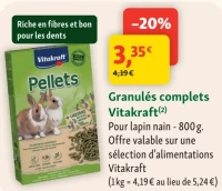 Granulés complets Vitakraft Pellets pour lapin nain