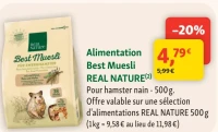 Alimentation Best Muesli REAL NATURE pour hamster nain