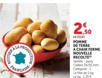 Pomme de terre à chair ferme nouvelle récolte