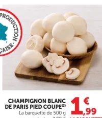 Champignon blanc de Paris pied coupé