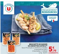 Brochette de queues de crevettes cuites U