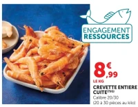Crevette entière cuite