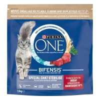 Purina ONE Croquettes pour Chat Stérilisé au Bœuf 1,5 kg