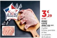 Porc cote avec os à griller