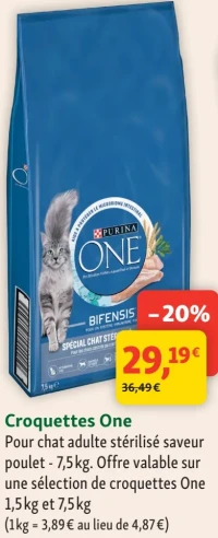 Croquettes One Pour chat adulte stérilisé saveur poulet