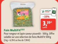 Foin MultiFit pour rongeur et lapin saveur pissenlit