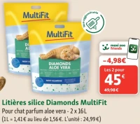 Litières silice Diamonds MultiFit