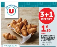 3 Croissants pur beurre U
