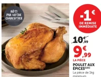 Poulet aux épices la pièce de 1kg minimum
