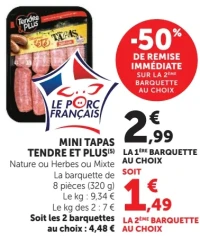 Mini tapas tendre et plus