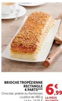 Brioche Tropézienne Rectangle 6 Parts