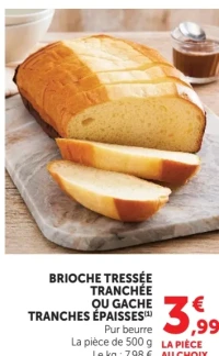 Brioche tressée tranchée ou Gâche tranches épaisses