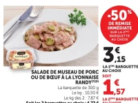 SALADE DE MUSEAU DE PORC OU DE BŒUF À LA LYONNAISE RANDY