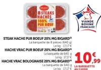 Steak haché pur boeuf 20% MG / Haché vrac Bigard