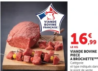 Viande bovine pièce à brochette