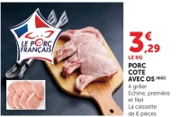 Porc cote avec os à griller