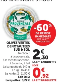 Sud & Sol Olives Vertes Denoyautees