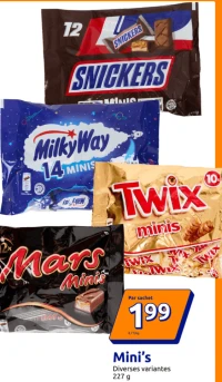 Mini's barres chocolatées (Mars, Snickers, Twix, Milky Way)