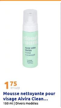 Mousse nettoyante pour visage Alvira Clean Beauty