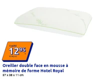 Oreiller double face en mousse à mémoire de forme Hotel Royal