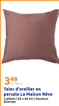 Taies d'oreiller en percale La Maison Rêve