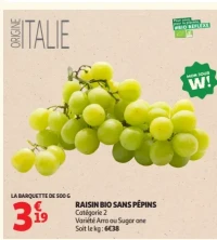 Raisin bio sans pépins