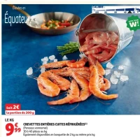Crevettes entières cuites réfrigérées
