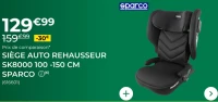Siège Auto Rehausseur SK8000 100-150 cm Sparco