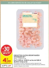 Crevettes cuites décortiquées Intermarché
