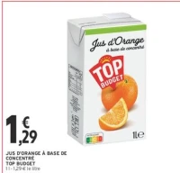 Jus d'orange à base de concentré TOP BUDGET