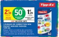 3 Rubans de correction Mini Pocket Mousse Fashion Tipp-Ex