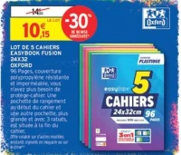 Lot de 5 cahiers Easybook Fusion 24x32 Oxford