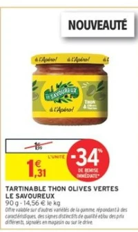 TARTINABLE THON OLIVES VERTES LE SAVOUREUX