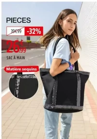 Pieces Sac à main matière sequins