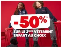 Vêtements enfant - -50% sur le 2ème vêtement au choix
