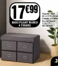 Banc pliant Marco 4 tiroirs