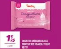Lingettes démaquillantes douceur x25 visages et yeux