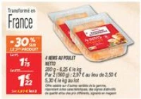  4 nems  au poulet
