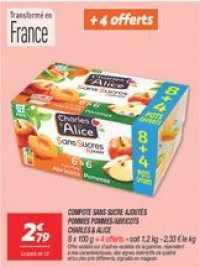 Compote sans sucre ajoutés pommes pommes/abricots