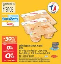 Crème dessert saveur praliné