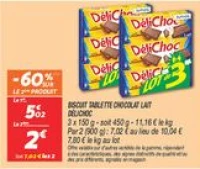 Biscuit tablette chocolat lait