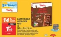 6 barres céréales chocolat noir