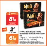 Bâtonnet de crème glacée caramel beurre salé et macadamia d'australie x4