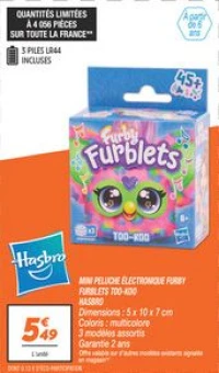 Mini peluche électronique furby furblets too-koo 