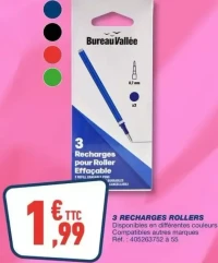 Bureau Vallée 3 Recharges Rollers