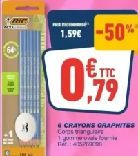 6 Crayons graphites Bic Ecolutions