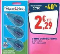 3 Mini Correcteurs Paper Mate