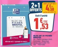 Oxford Bloc de 30 fiches Bristol A5