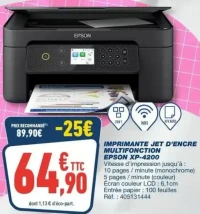 Imprimante jet d'encre multifonction Epson XP-4200